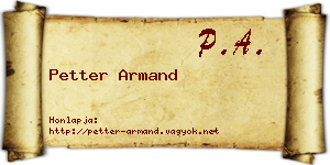 Petter Armand névjegykártya